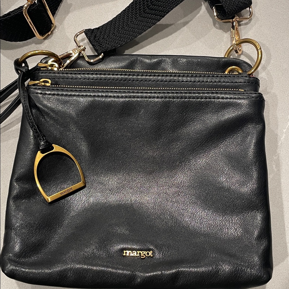 Margo Allie Black Crossbody Bag w Gold Details - Excellent condition